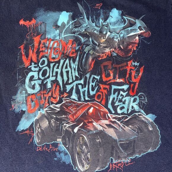 Licensed Batman Welcome To Gotham City Youth X-Large T-Shirt Comic Con Twitch Co - Picture 12 of 16
